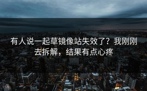 有人说一起草镜像站失效了？我刚刚去拆解，结果有点心疼