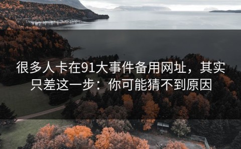 很多人卡在91大事件备用网址，其实只差这一步：你可能猜不到原因