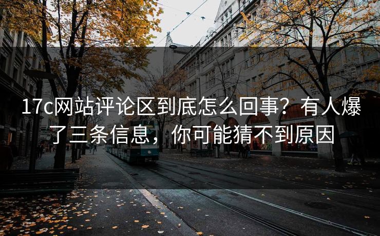 17c网站评论区到底怎么回事？有人爆了三条信息，你可能猜不到原因