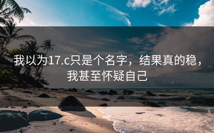 我以为17.c只是个名字,结果真的稳,我甚至怀疑自己 我以为17.c只是个名字,结果真的稳,我甚至怀疑自己