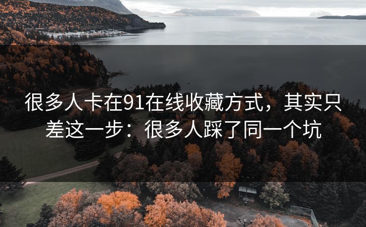 很多人卡在91在线收藏方式,其实只差这一步:很多人踩了同一个坑 很多人卡在91在线收藏方式,其实只差这一步:很多人踩了同一个坑
